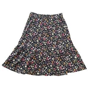 Old Navy Kids Size XL/ 14-16Yrs Navy Blue Flowers Pattern Midi Skirt